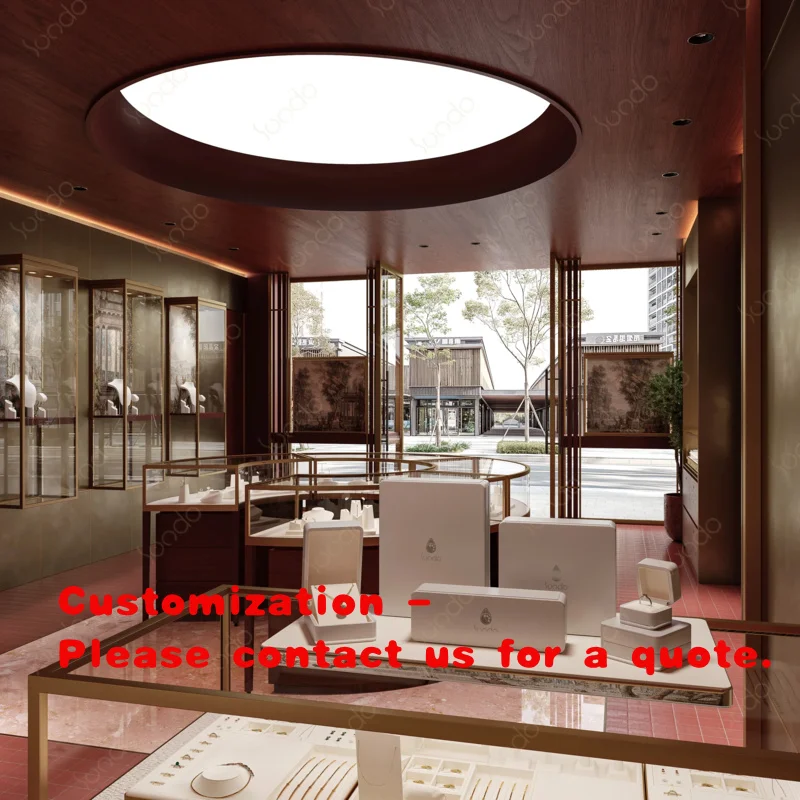 custom.Sundo Luxury Eco-Friendly Waterproof Jewelry Display Island LED Glass Showcases Custom Color Options Retail Bou