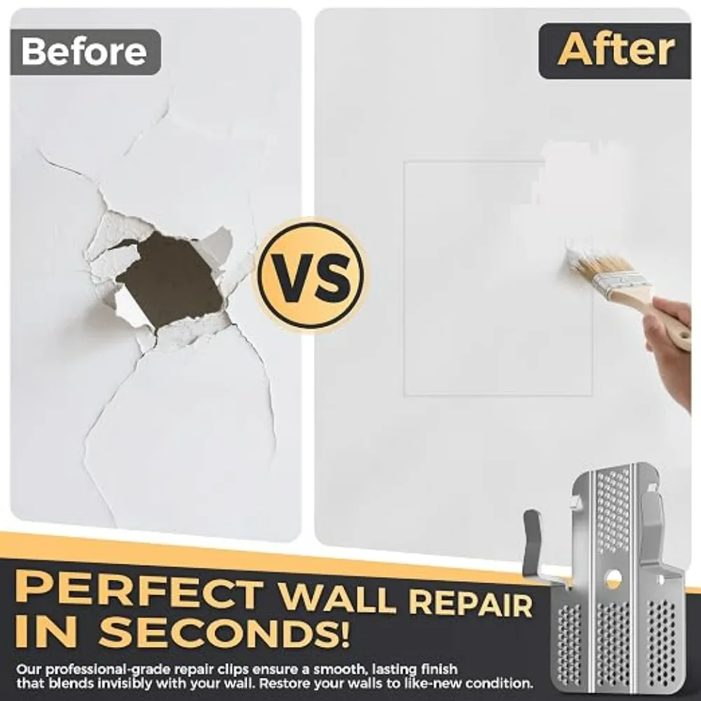 Dry Wall Repair Fastener Clip Kit DIY Repair Damaged Wall for 1/2 Inch Sheetrock Professional Drywall Hole Repair Fixing Clip