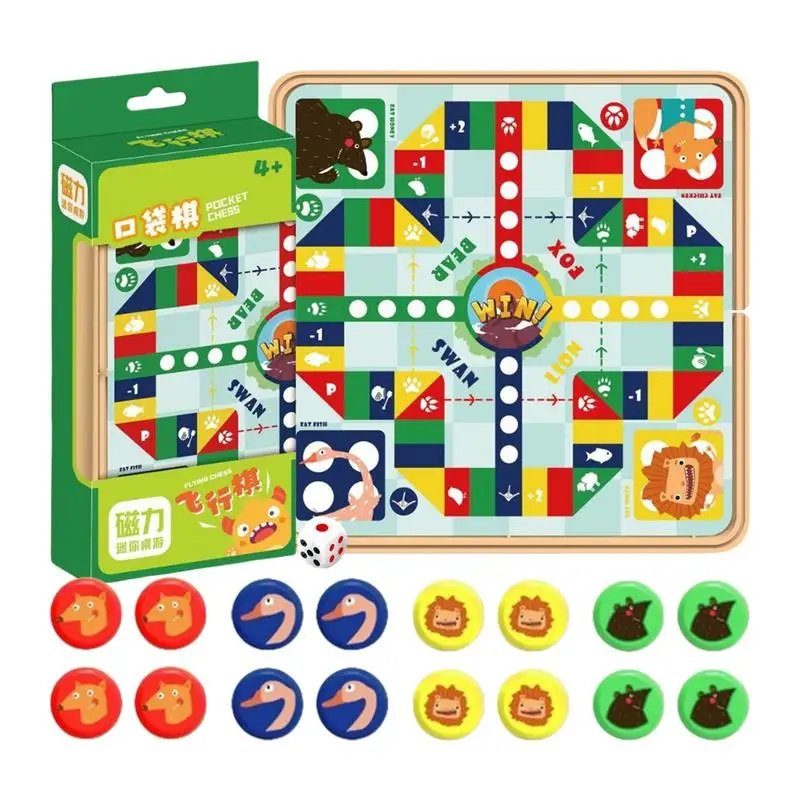 Jeu d'échecs de poche magnétique pliable, petits échecs volants magnétiques, aimants intégrés, jeux de société de poche pliables pour enfants et adultes