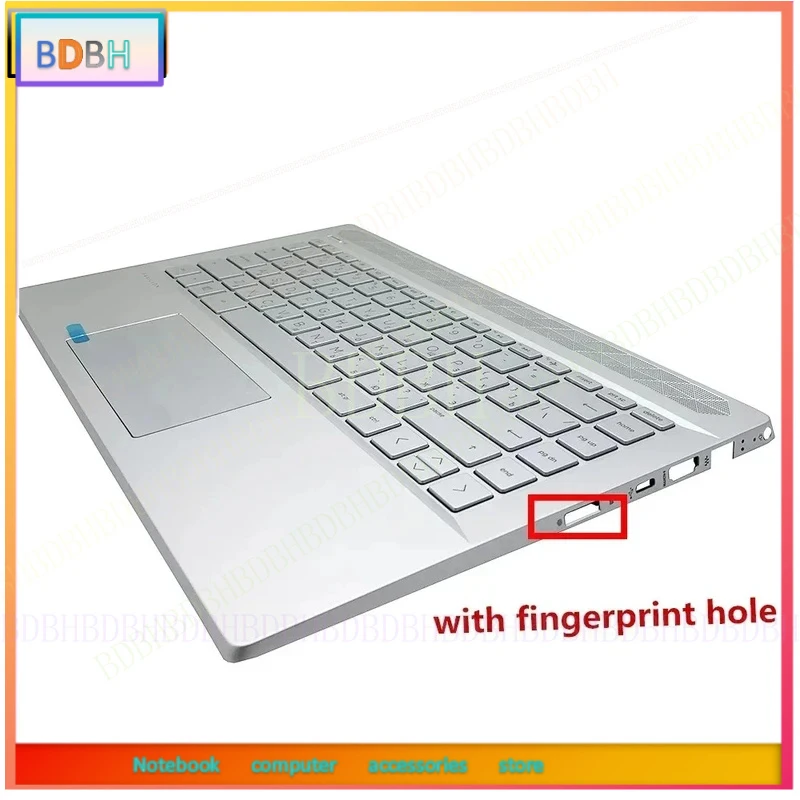 Original New Russian Keyboard For HP Pavilion 14-CE TPN-Q207 Laptop Palmrest Upper Case Top Cover Backlight Keboard Silvery Case
