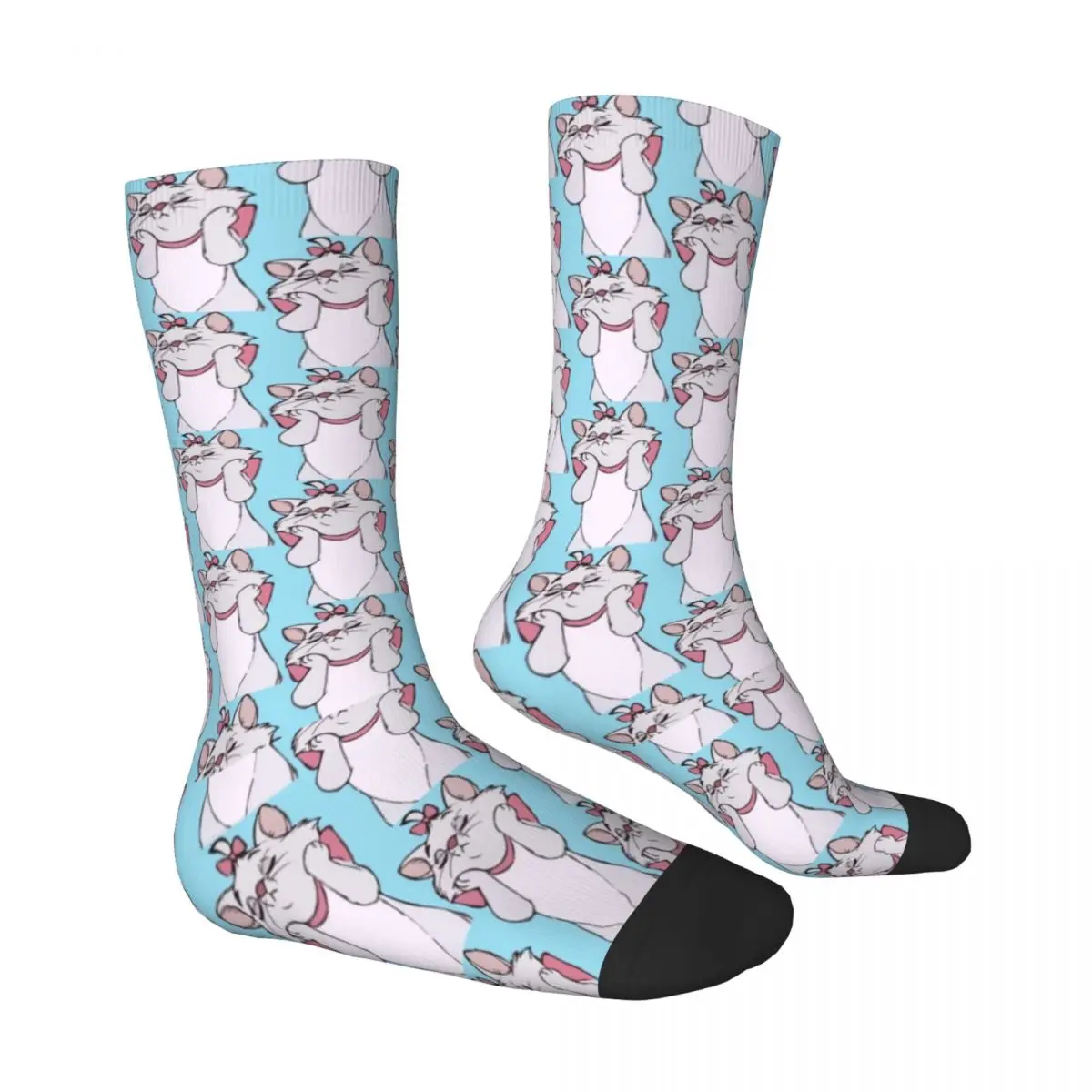 Men Socks Marie Cat Blue Stockings Winter Vintage Soft Socks Printed Climbing Anti Bacterial Socks