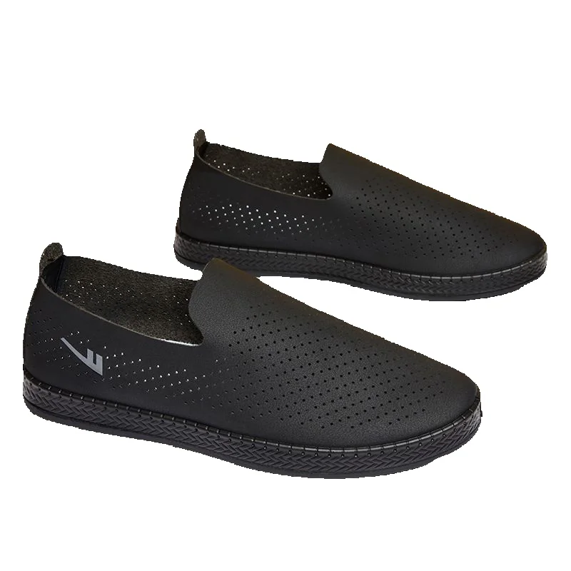 Pull-on Men's Casual Slip-on Leather Shoes, 2026 New Spring/summer Breathable Mesh Casual Old Beijing Shoes_vogvips.com