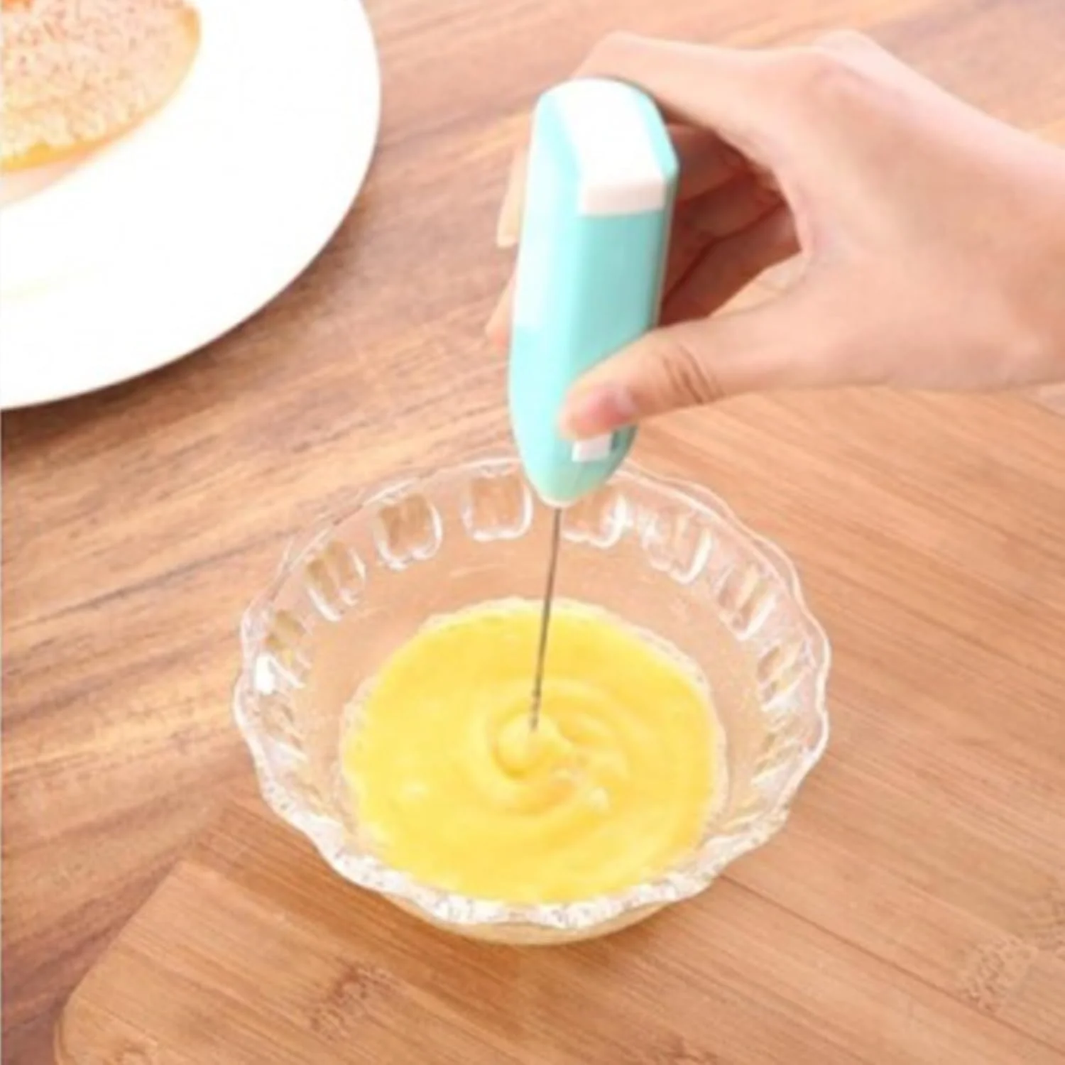 Portable  Milk Frother and Egg Whisk for  (white)