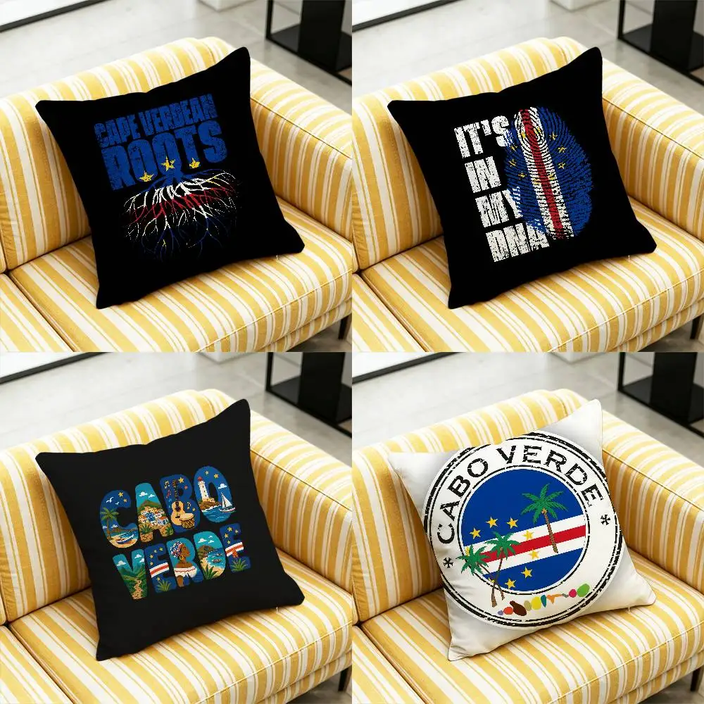 For Africa Cape Verde Passport Map Icon Throw Pillow Case 45cm 50cm 30cm 40cm Car Custom Square Pillowcase Pad Cushion Cover