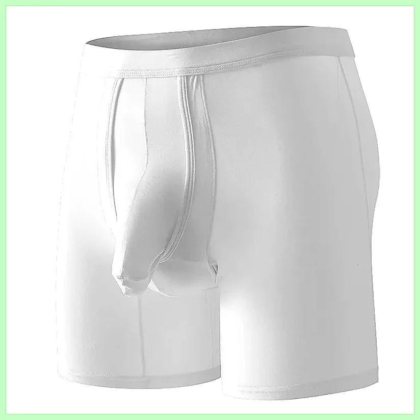 Men's Long Leg Boxer Shorts with Large Pouch & Separable Bullets, Breathable Athletic Underwear for Gym