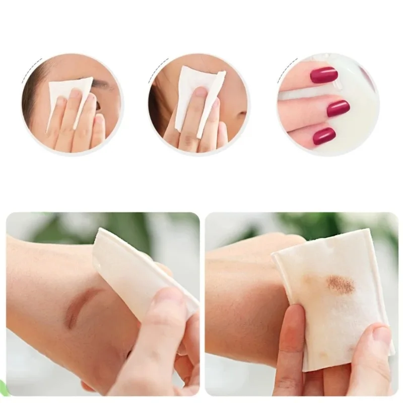 222Pcs/1Bag Cotton Pads Disposable Clean Cotton Face Nail Polish Remover Square Soft Face Cleansing Remover Cotton Pads Makeup T