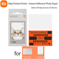 Original Xiaomi ZINK Pocket Printer Paper Self-adhesive Photo Print 50/100Sheets Xiaomi mijia 3-inch Mini Pocket Photo Printer