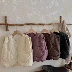 Korean Quilting Children's Padded Vest for Girl Autumn Winter Vest Kids Boy Keep Warm Waistcoat Outdoor Clothes 2-10Y Outerwear