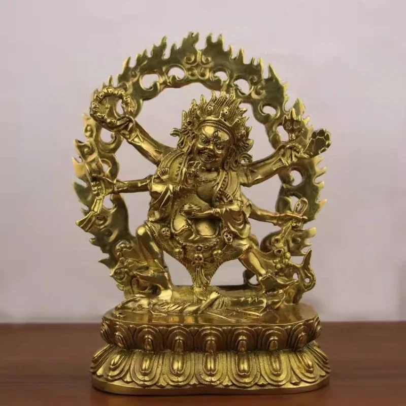 Copper Six-armed Maha Gala Daiheitian God of Fortune Statue Buddha Statue Ornaments