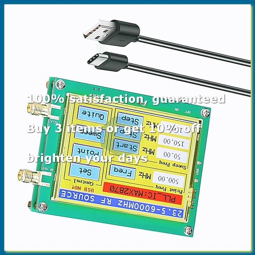 MAX2870 23.5-6000MHz Signal Generator 0.5PPM Low Noise Signal Source Touchable Screen PC Software Control PLL VCO