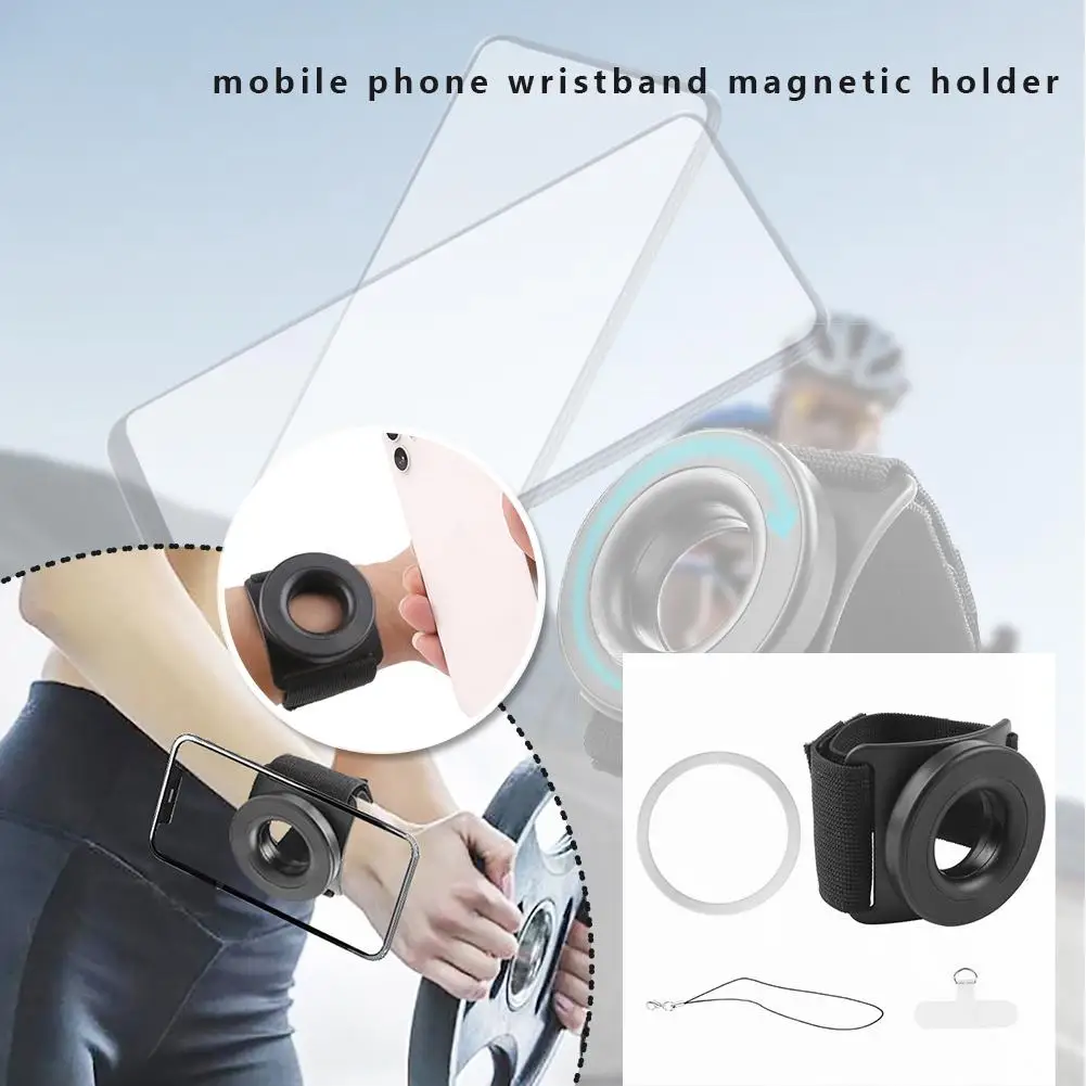 For MagSafe Strong Magnetic Suction Bracket Mobile Phone Holder Wrist Strap Arm Dedicated For iPhone 13 14 15 Pro Max Samsung