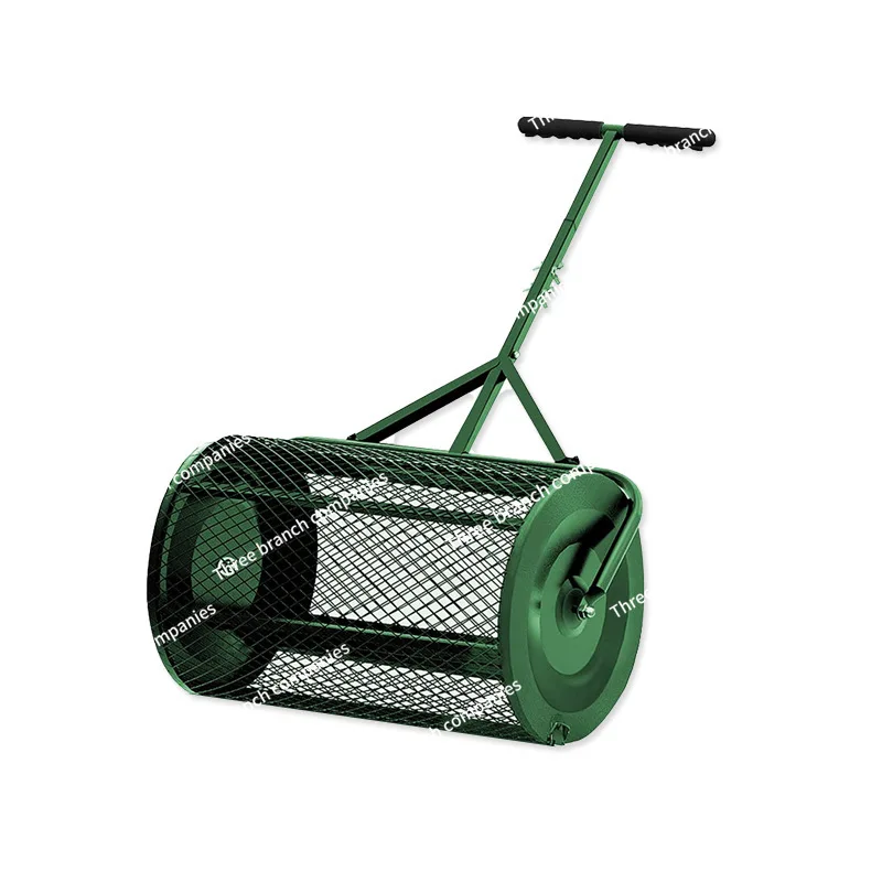 Spreader Roller Peat Moss Spreader For Planting, Seeding, Durable Lightweight Metal Mesh Spreader For Lawn