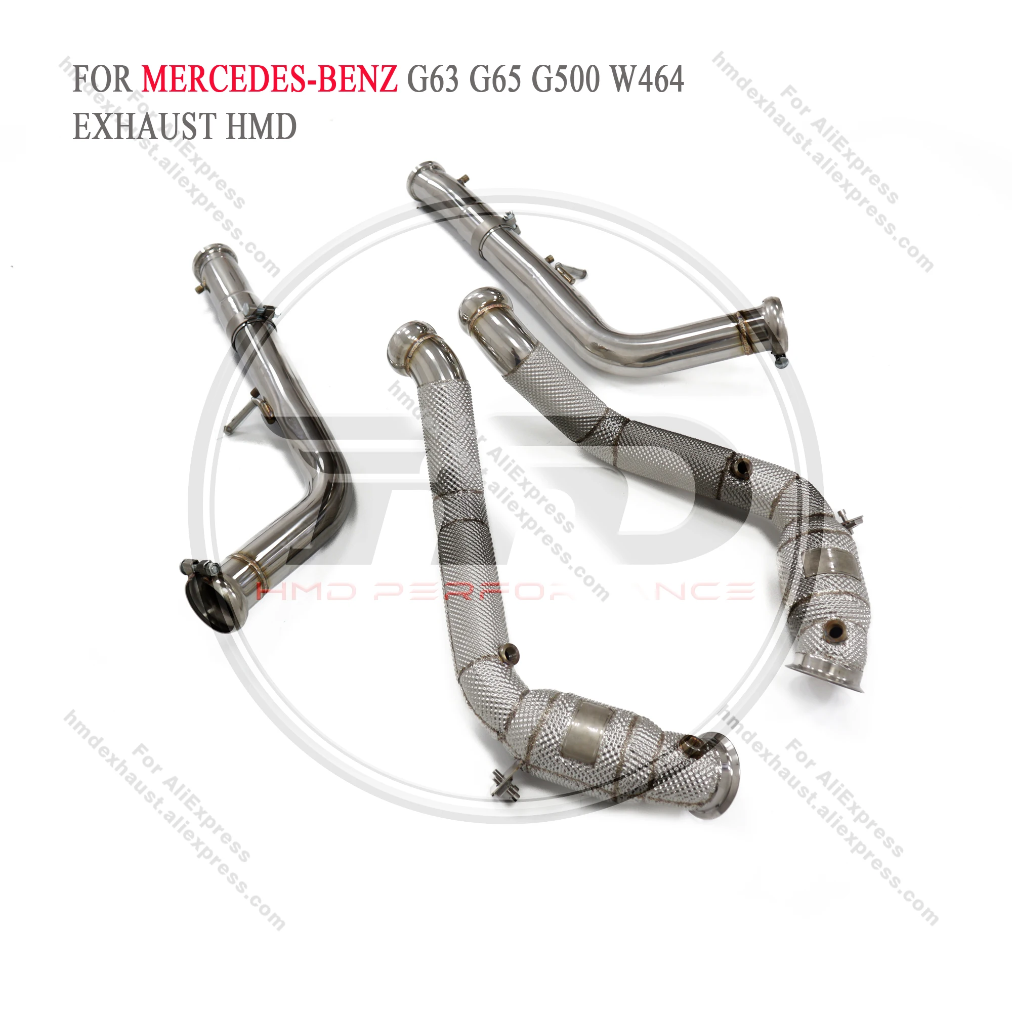 

HMD Stainless Steel Exhaust System High Flow Performance Downpipe For Benz G500 G63 G65 with heat insulation