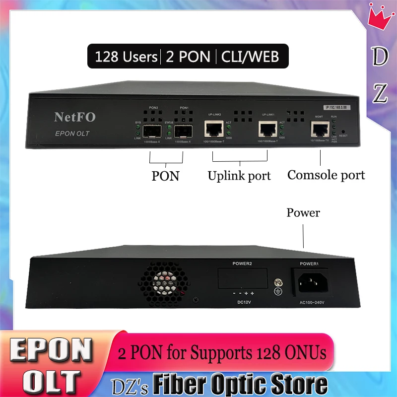 Imagem -03 - Netof Portas Epon Olt Pon Sfp Módulo Web Snmp Cli Compatível Huawei Zte Epon Xpon Onu Gbic Fibra Ópticaequipamento de Transmissão