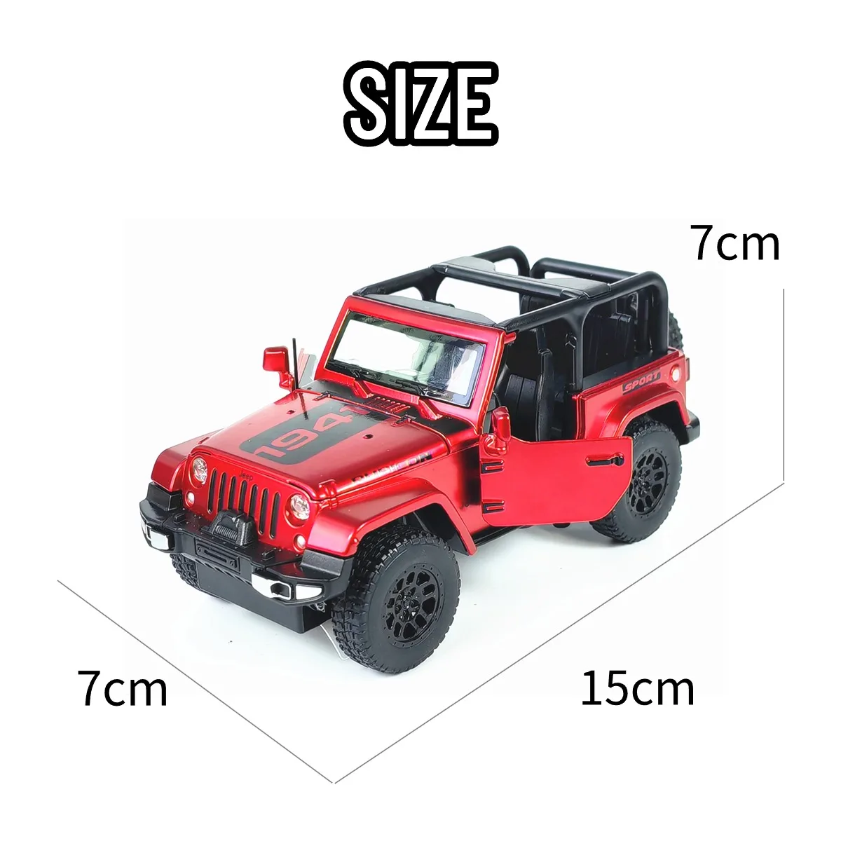 Escala 1:32 jeep wrangler rubicon pullback carro brinquedo com luzes som do motor, metal diecast modelo de carro presente criança menino brinquedo