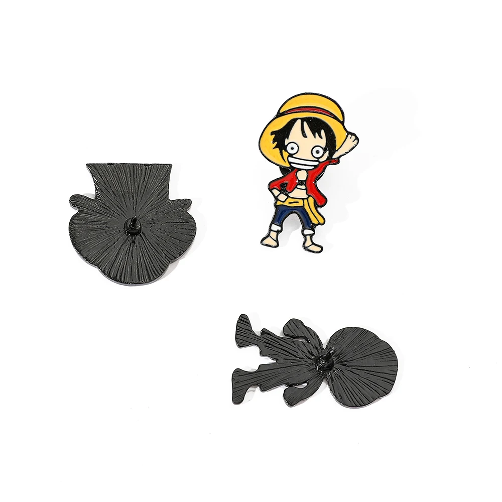 3 Pcs Creative Character Brooch Funny Monkey D. Luffy Enamel Pin Backpack Clothes Jewelry Metal Badge Accessories