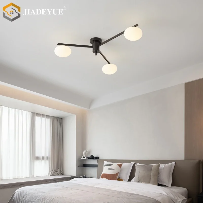 Modern minimalist bedroom ceiling light copper LED room living room light creative home ceiling