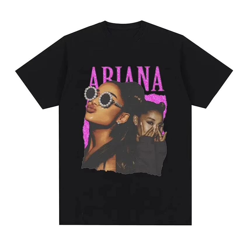

Футболка с принтом альбома Ariana Grande Tour для мужчин и женщин, винтажные модные футболки высокого качества, хлопковая футболка большого размера, уличная одежда