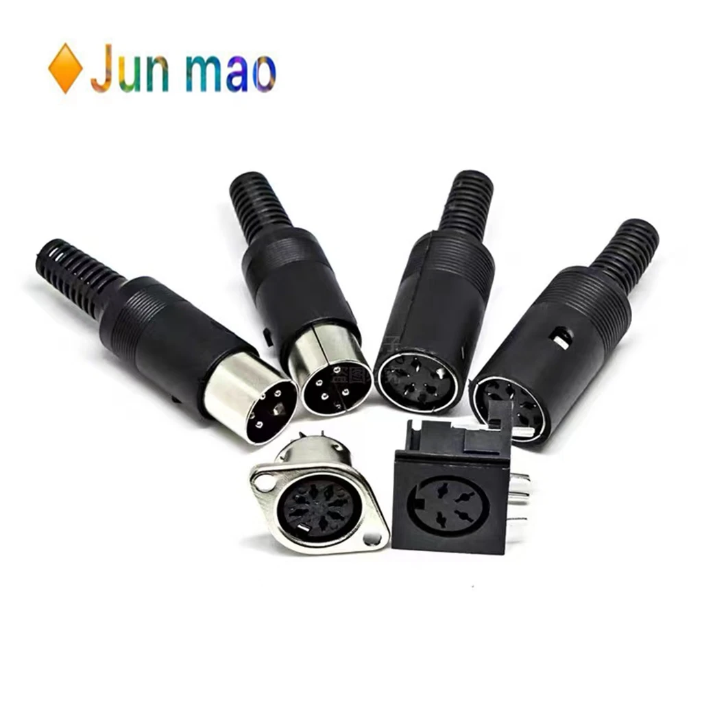 1pcs S terminal 3/4/5/6/7/8P pin/core MIDI male and female plug, computer keyboard, mouse socket DIN