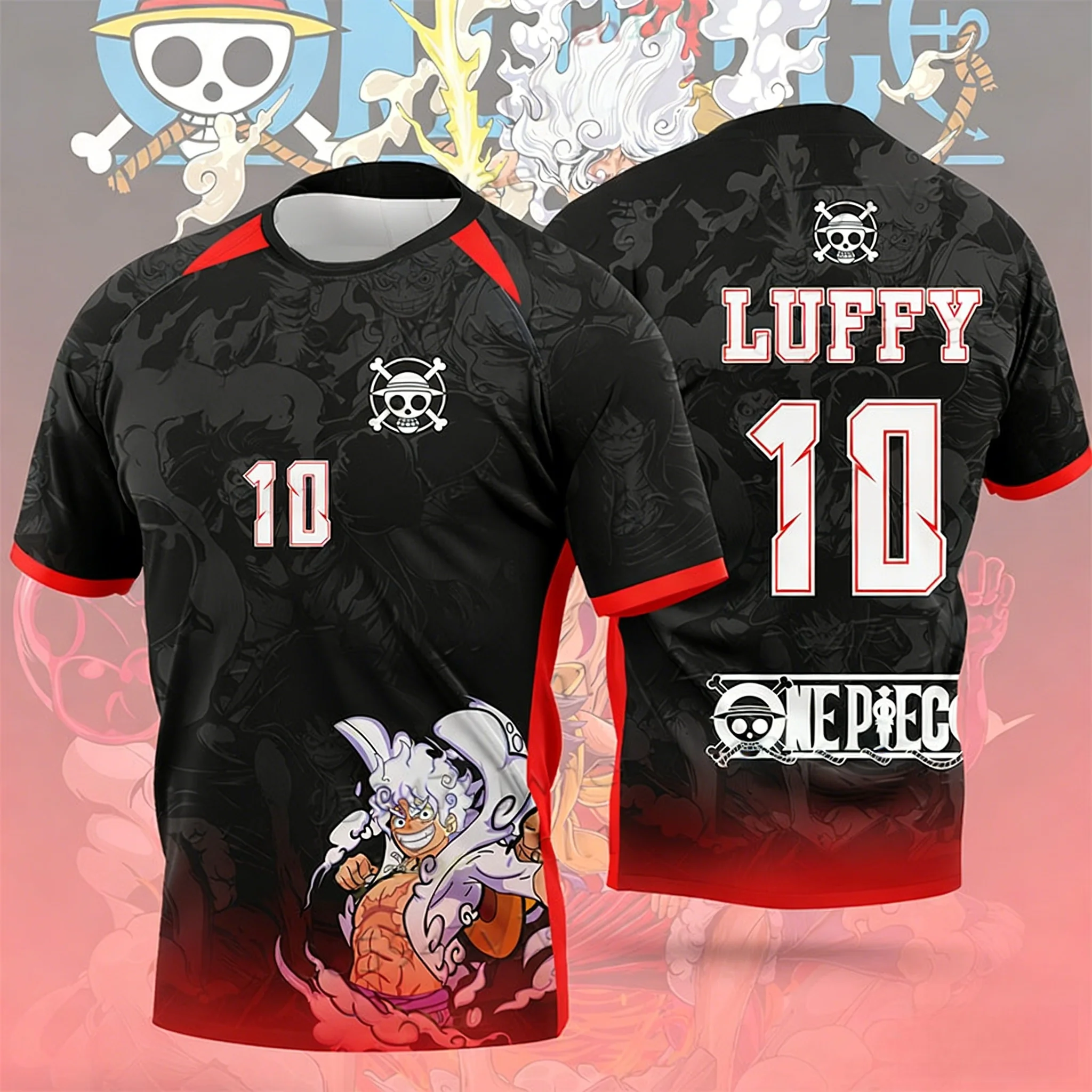 2026 Summer New Japanese Anime Universidad  Anime Texture Jersey 2026 Red Blue T-shirt