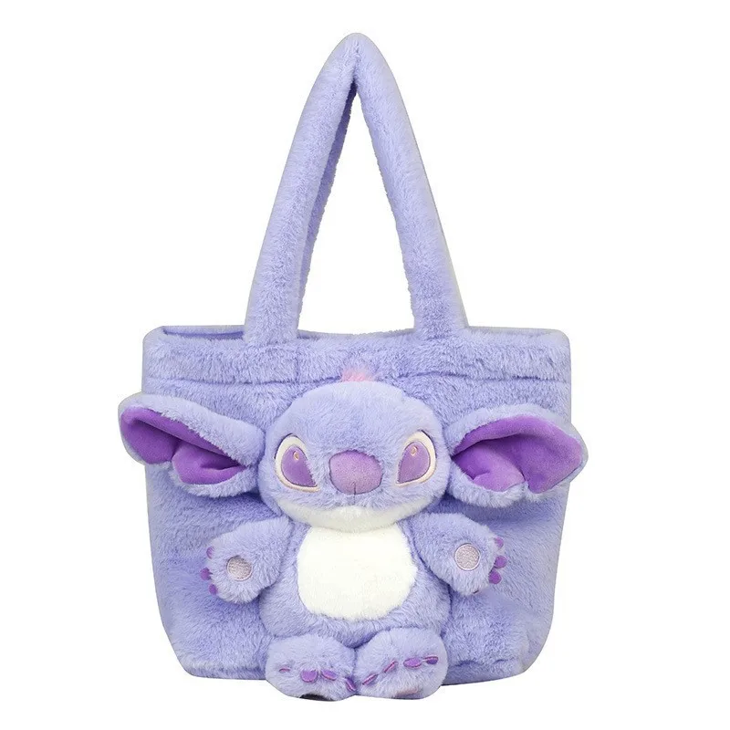 Disney-Stitch Cartoon Anime Plush Toy Bag, Grande Capacidade, Morango Urso, Saco De Armazenamento De Estudante, Maquiagem Bag, Pen Bag, Presente De