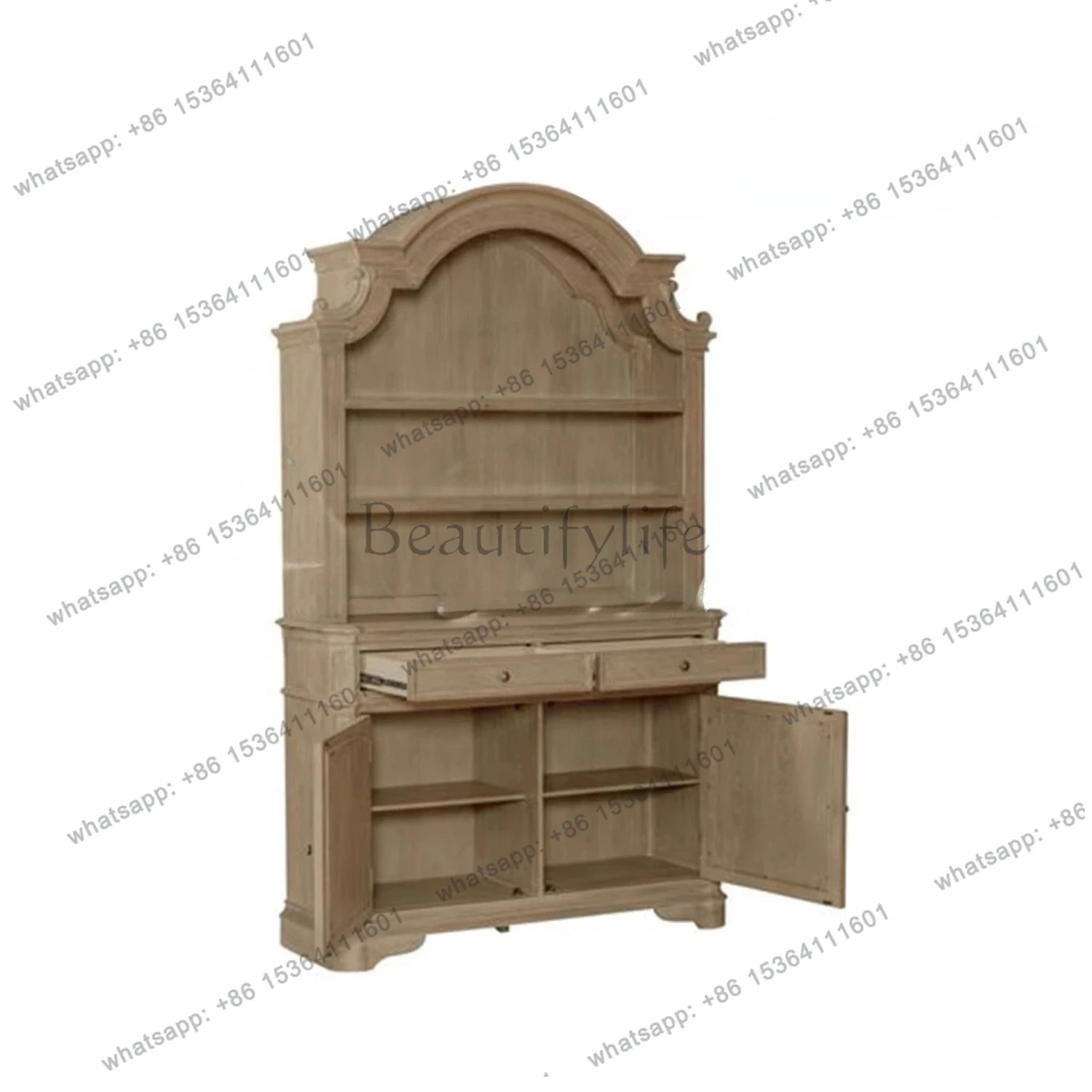 

French solid wood dining side cabinet living room against the wall antique cabinet retro home dining room tableware locker