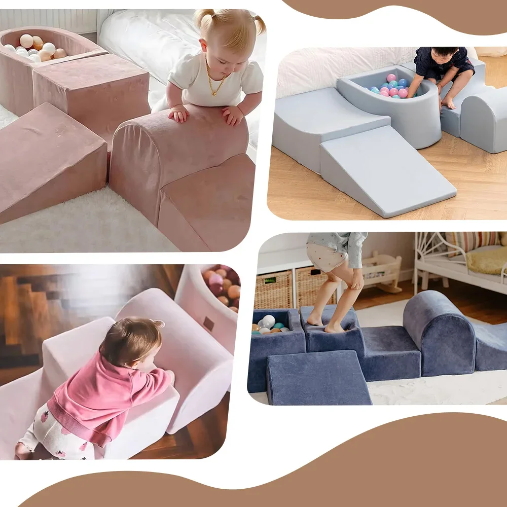 Design popolare Colorato Per i più piccoli in età prescolare Attrezzatura da gioco morbida per interni ed esterni Edificio per bambini Memory Foam Divano Ball Pit School