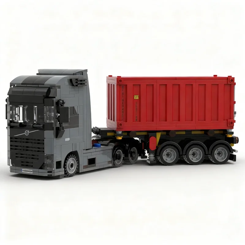 678pcs MOC Heavy Truck FH16 6x4 Container Semitrailer City Cargo Technical Vehicle Engineering Model Building Blocks Toy Gift