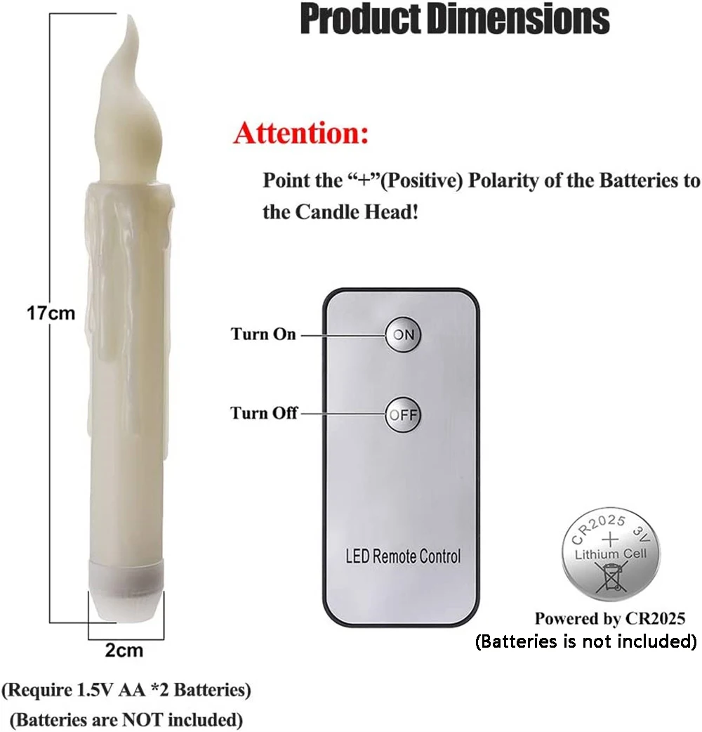 3-24Pcs Flameless Flickering Led Candles Light Tealight Battery Operated Taper Fake Candles For Dinner Party Xmas Decoration