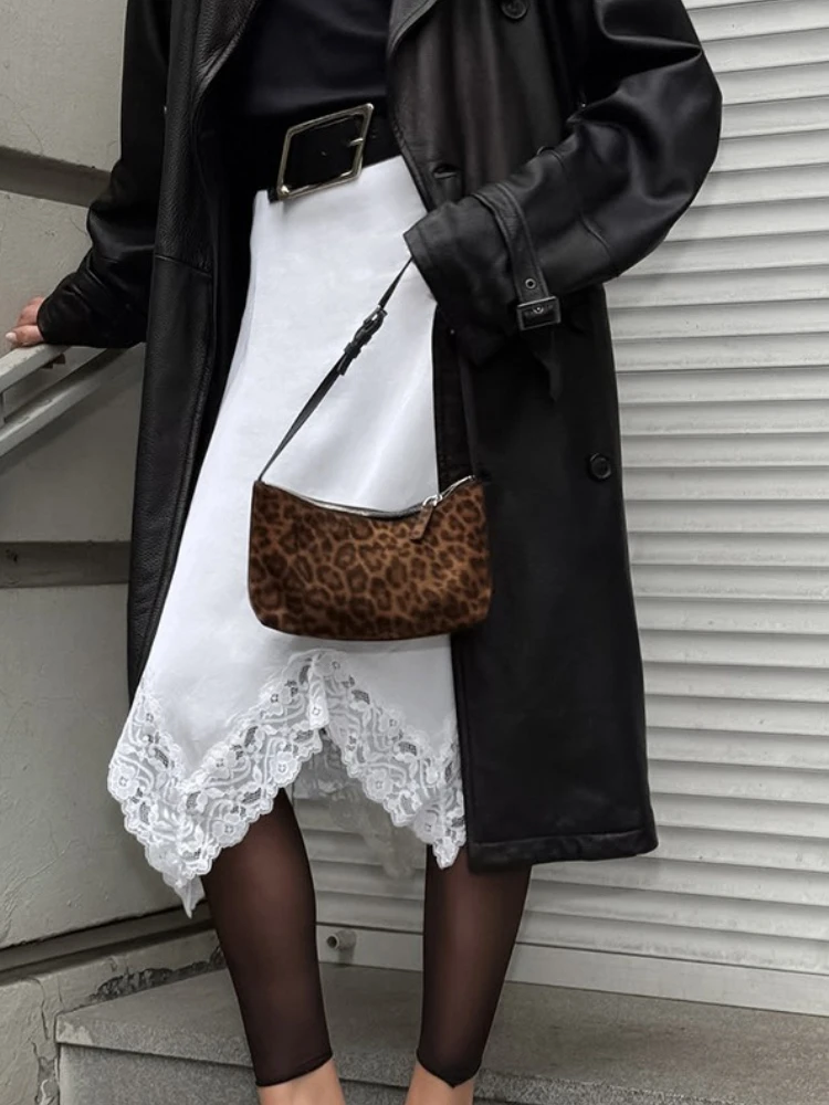 

Женская юбка с высокой талией, утягивающая, в стиле пэчворк, для повседневной носки, однотонная, в уличном стиле, винтажная, Y2K, с кружевной отделкой, асимметричная