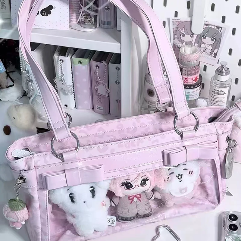

Japanese Korean Colorful Ita Bag Fashion Sweet Tote Bag School Style JK Bag Large Capacity Shoulder Bags Cards Dolls Display Bag