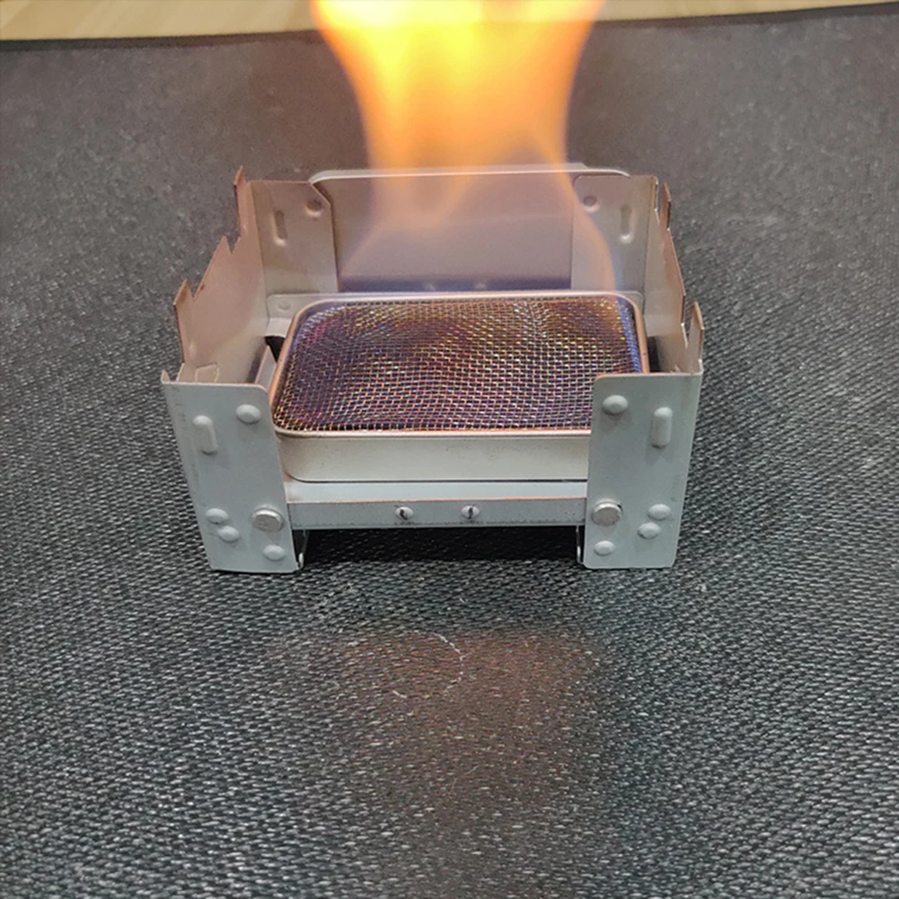 Outdoor Alcohol Stove Stainless Steel Camping Cooking Stove Portable Mini Solid Fuel Stove for Travel Hiking BBQ view 3