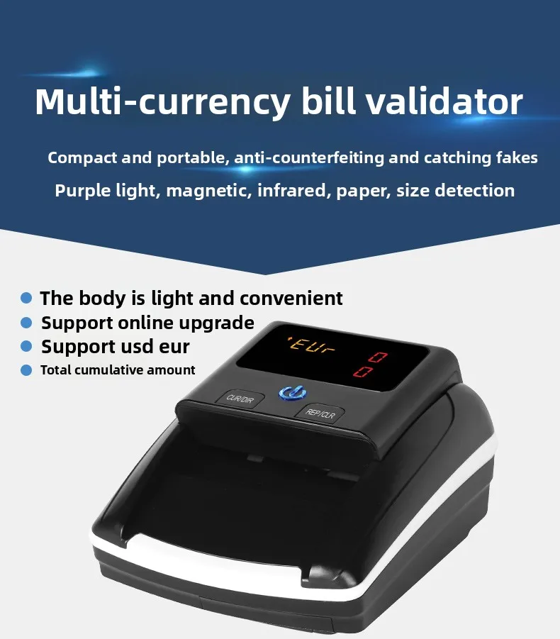 

Portable Mini Money Counter Counterfeit Bill Detector Automatic AL-130 Small Portable Dollar Euro Banknote Detector 2025