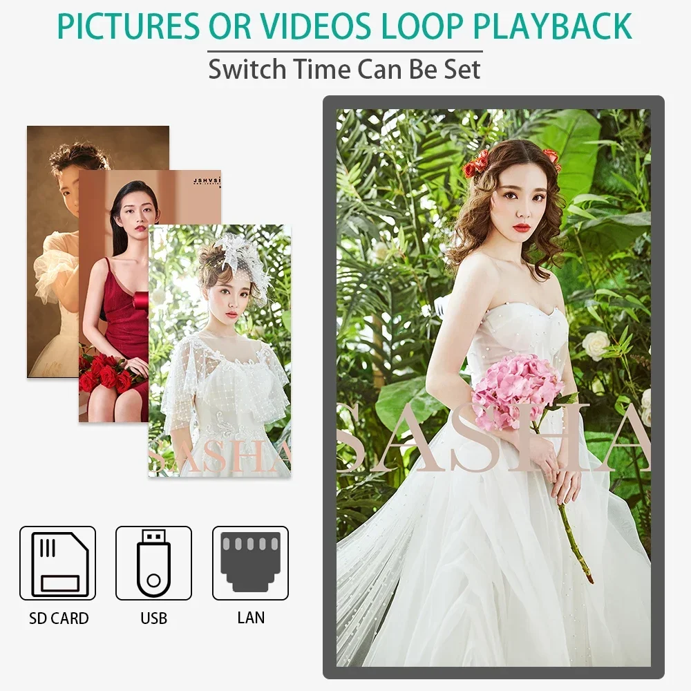 21,5 Zoll Magic Mirror Interaktiver Werbeplayer Netzwerk Media Video Player HD Digital Signage LCD Werbedisplay