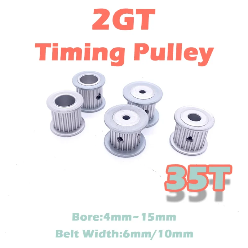 

2GT 35T Timing Pulley Bore 4~15mm GT2 35 Teeth Timing Pulley Belt Width 6 10mm 2GT35Teeth Aluminum 2GT 35Teeth Synchronous Wheel