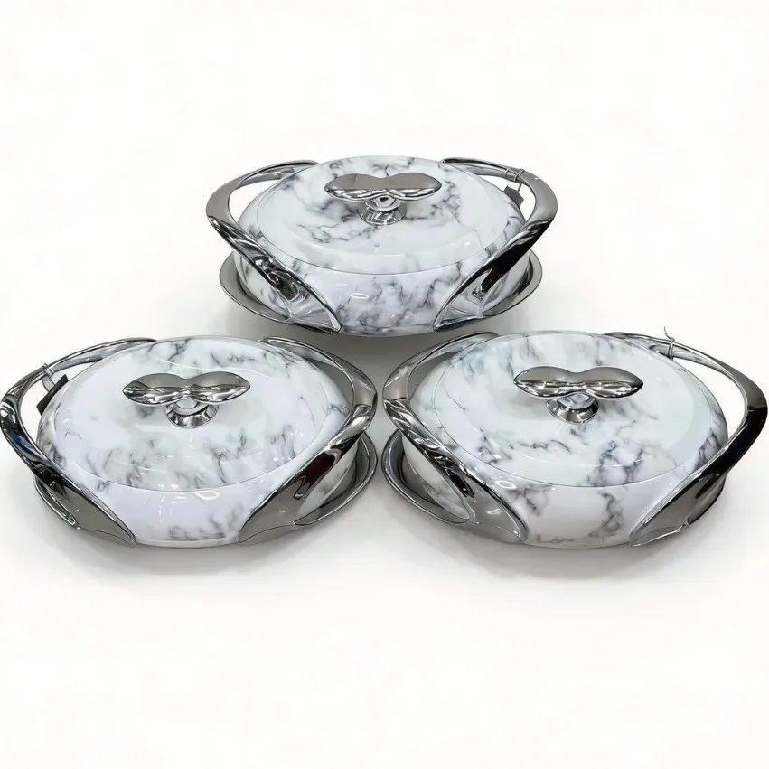 Wholesale stainless steel thermal insulation luxury food thermal insulation pot set 2L + 2.5L + 3L container