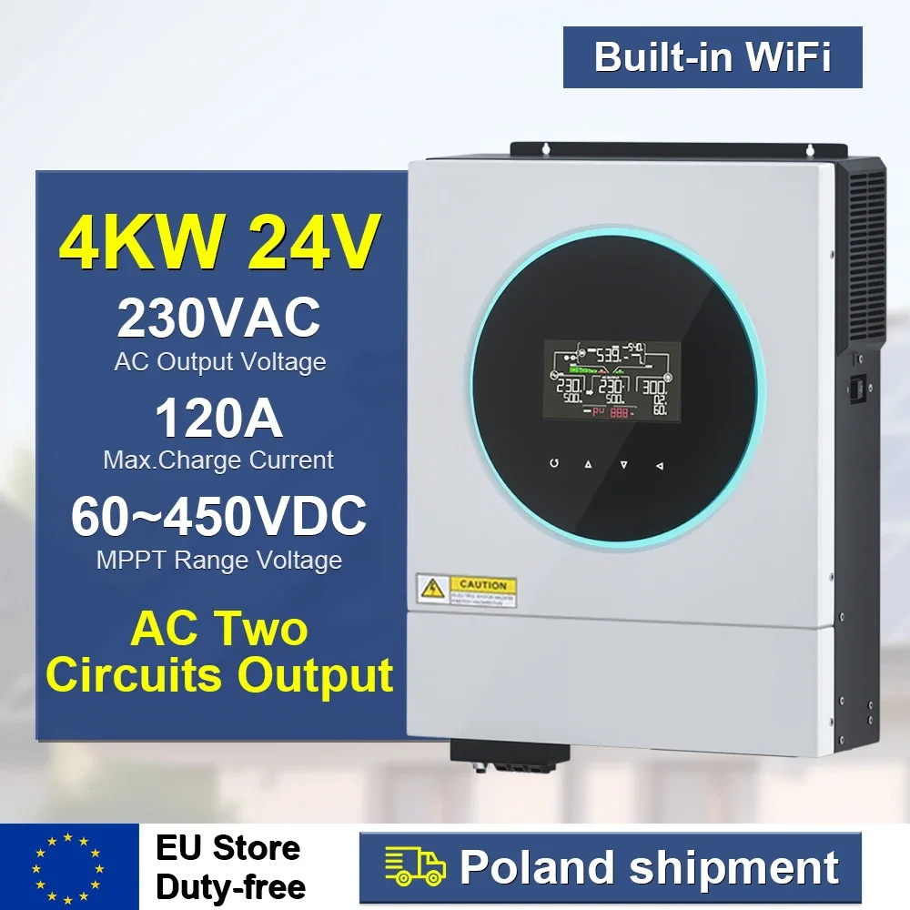 VM IV 4KW 6KW 11KW 24V48V battery voltage to 230VAC single phase hybrid solar inverter internal WIFI popular in Ukraine