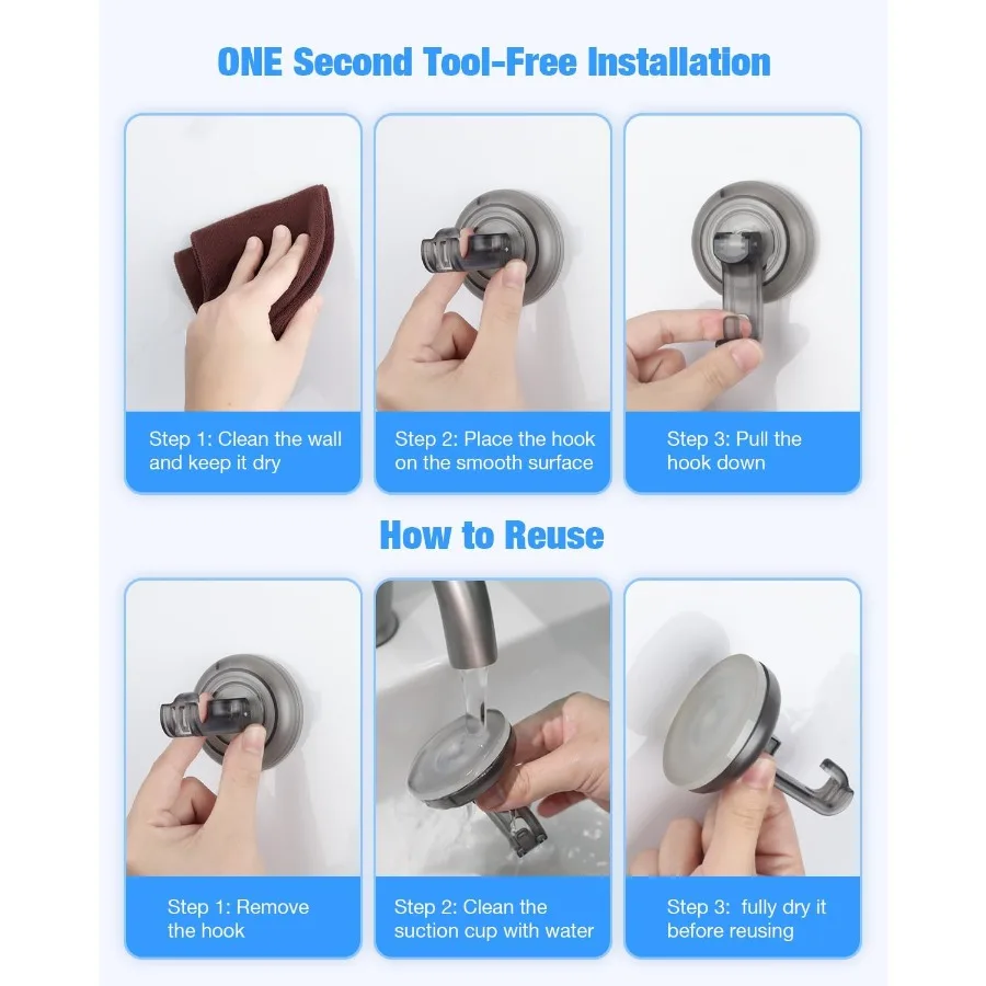 Sr السنانير شفط كأس الثقيلة شفط كأس لا هلام السنانير مقاوم للماء للحمام Sr زجاج الباب النوافذ المطبخ معلقة ما يصل إلى 11 #3