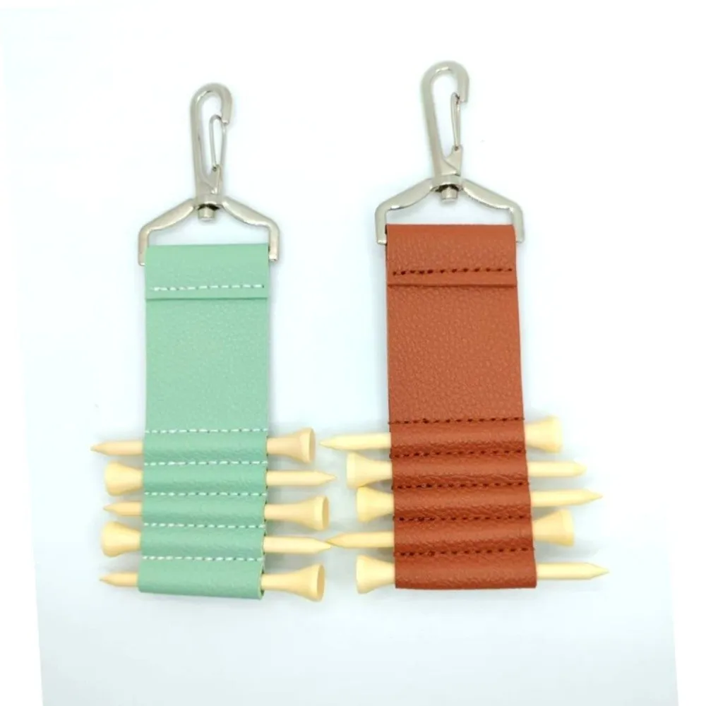 Large Capacity Golf Tee Holder PU Leather Portable Golf Tee Organizer Anti-Loss Clip Outdoor Sports Gear Outdoor Sports