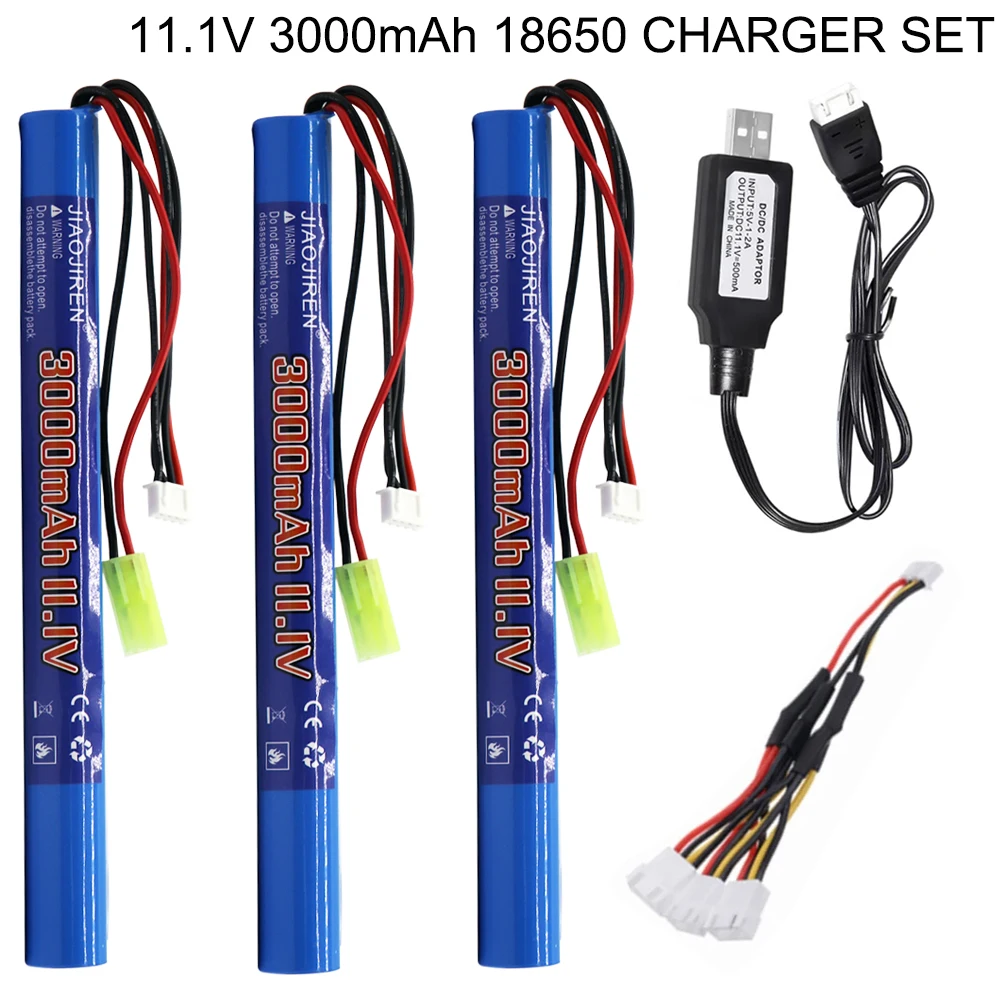 11.1V 3000MAH 18650 lipo Battery for AKKU Mini Airsoft Gun Battery RC model toys accessories 3S Water Gun RC Lipo battery