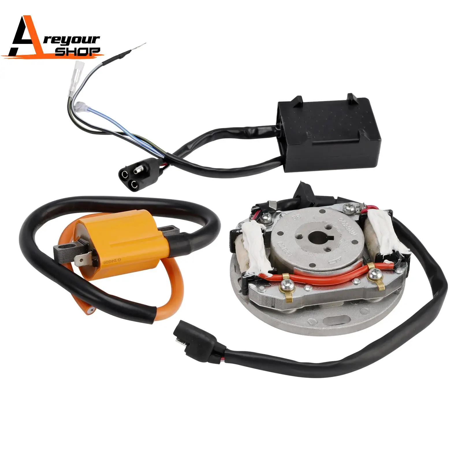Kit CDI statore rotore volano bobina di accensione per Kawasaki KX125 KX250 1974-1986