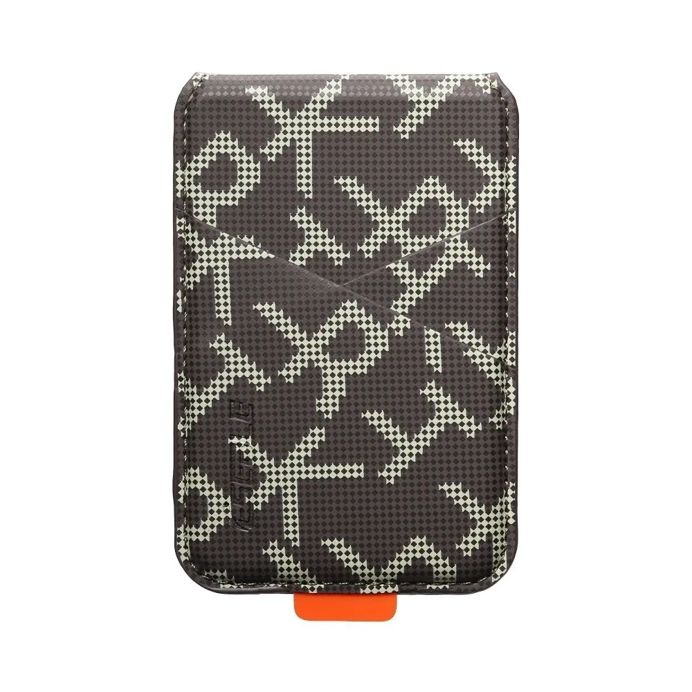 Portable Magnet Card Holder Faux Leather Built-in Stand Leather Card Case RFID Anti-Skimming Printed Pattern Stand Wallet Holder