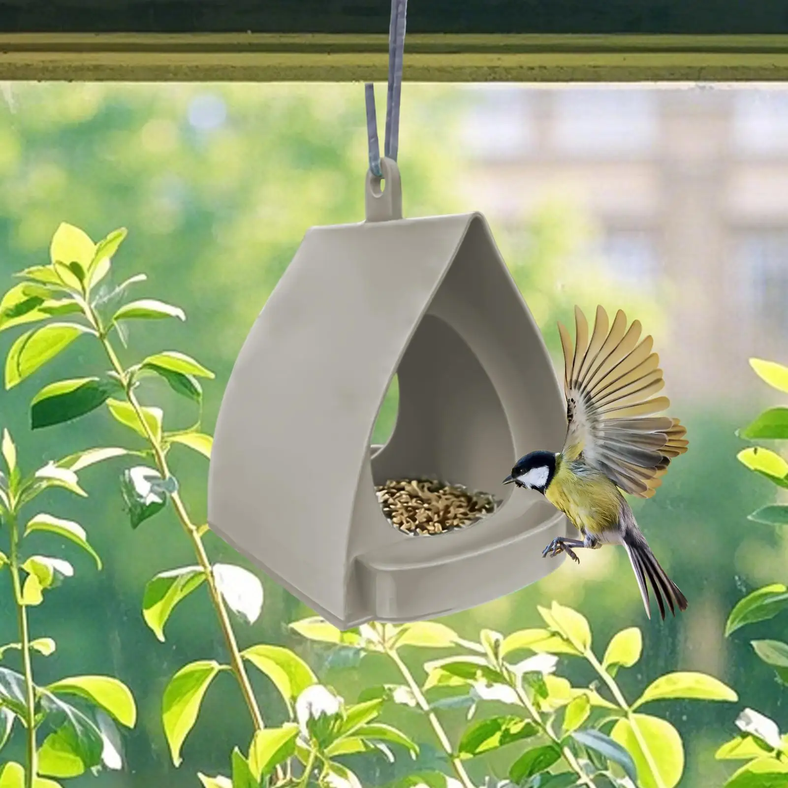Bird Feeder Decorative Open Design Hanger Hut Shape Hangable Mounted Small Hummingbird Feeder for Outside Garden Winter Balcony