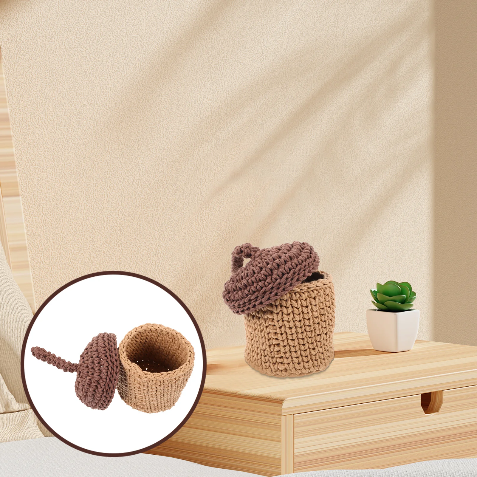 

Cotton Rope Woven Basket Storage Organizer for Sundries Snacks Decorative Large Capacity Bin Woven Planter