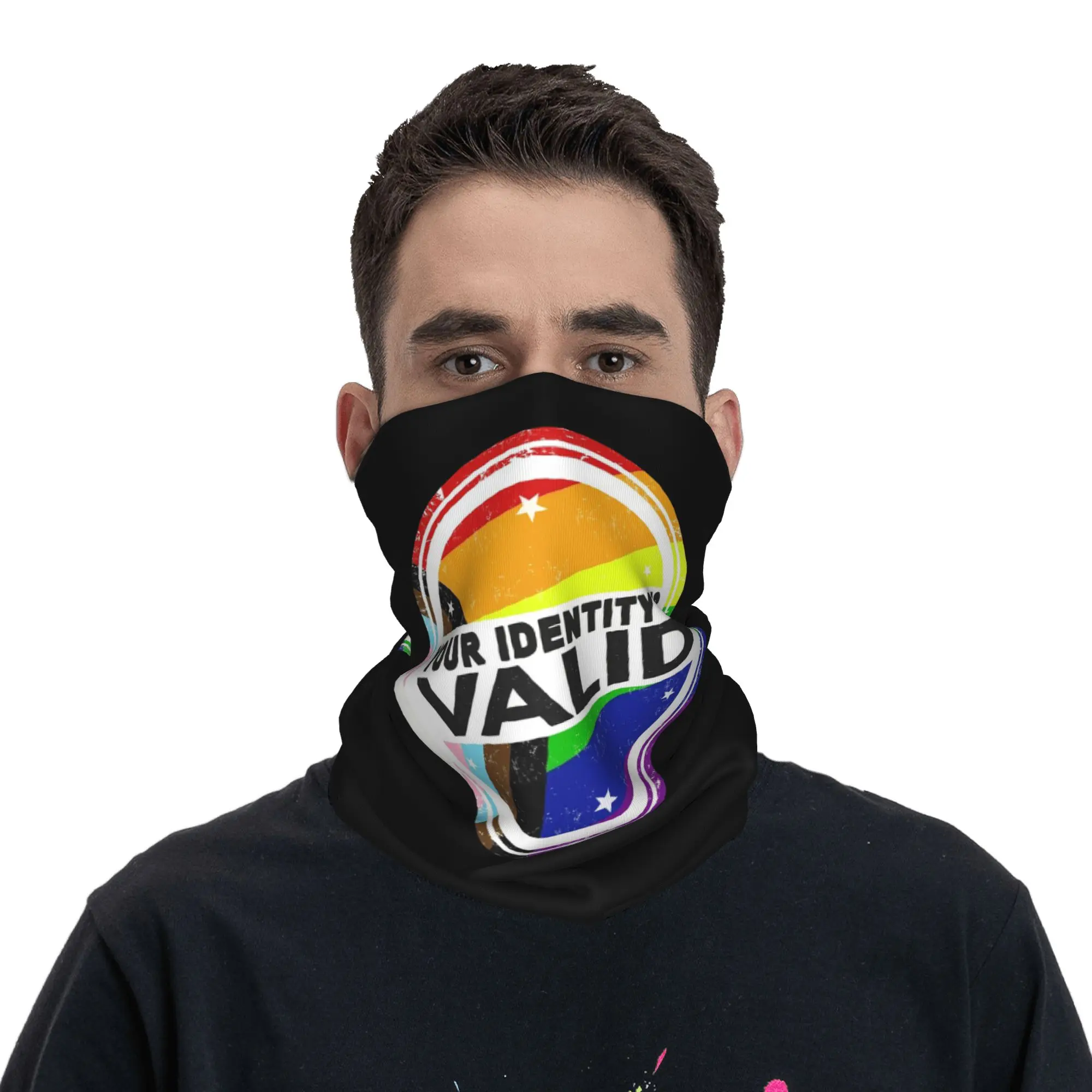 

Многофункциональный шарф-балаклава с принтом «Твоя идентичность действительна», «ЛГБТ-любовь побеждает», «Радужный флаг», «Гей-прайд», для бега, для взрослых