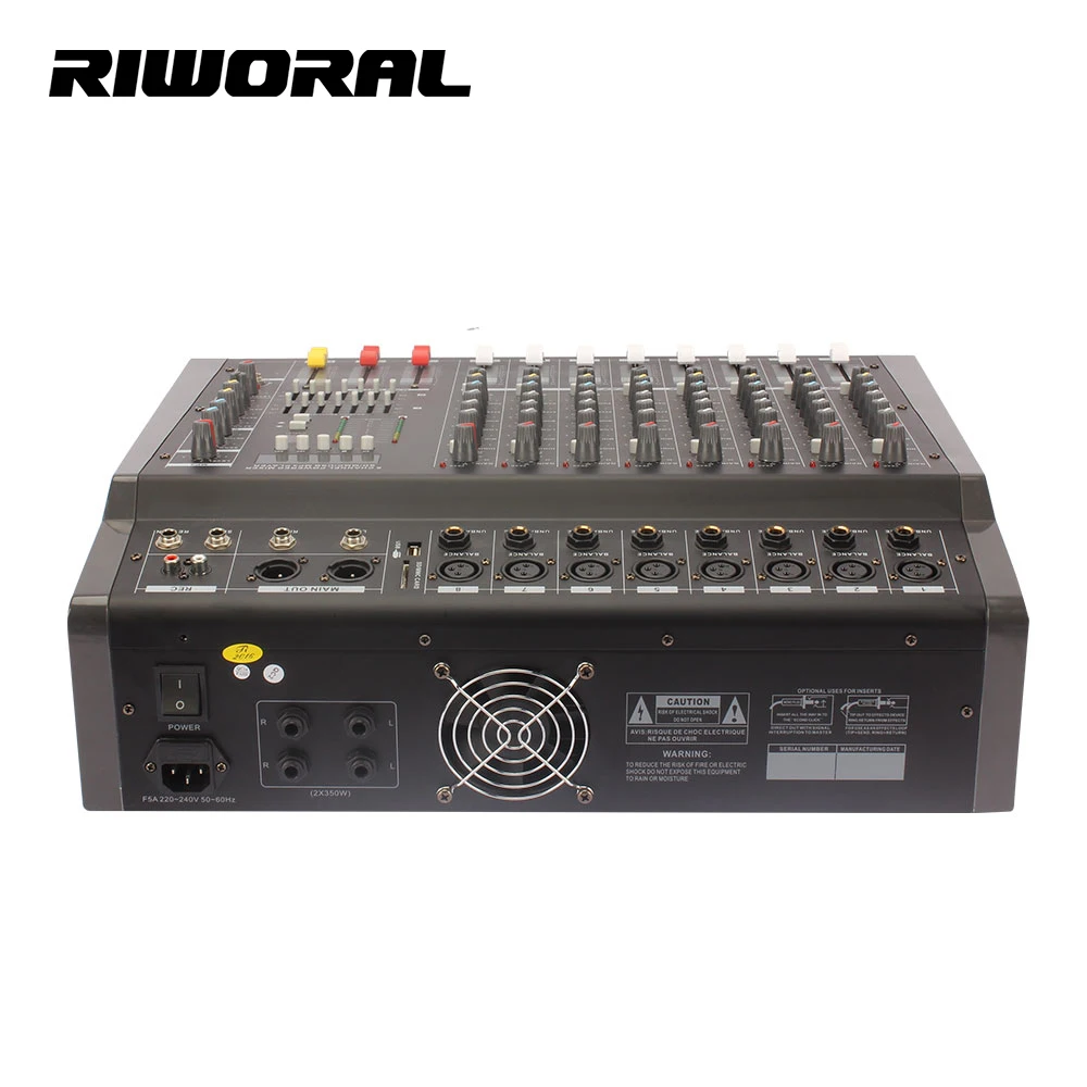 PMX808D 8 Channel Power Mixer Effect Sound Mixer Dj Console Professional Audio Mixer Equalizer Power Amplifier