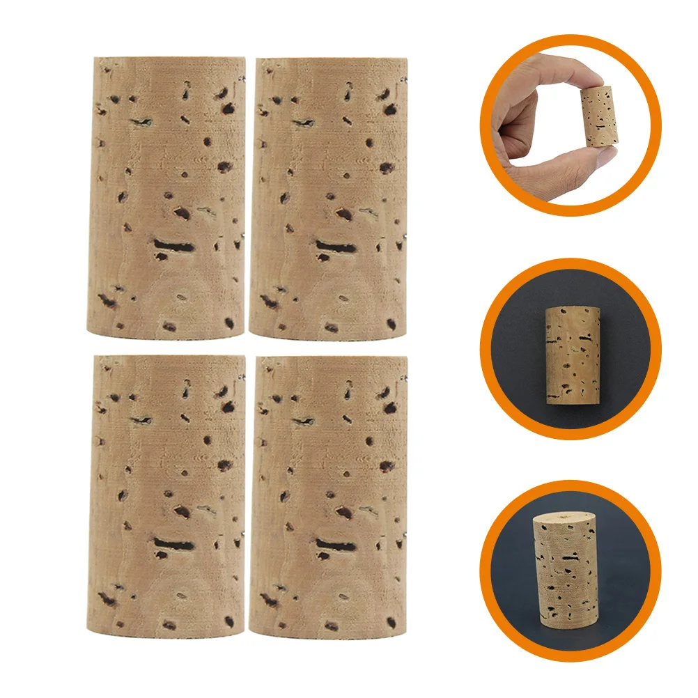 

4 Pcs Corks Flute Plugs Stoppers for Instruments All Natural Maintenance Kit Repair Replacement