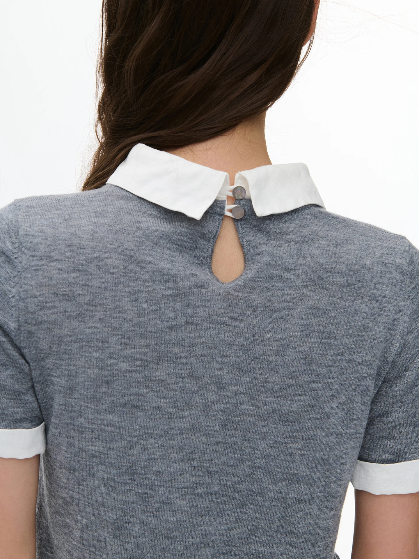 Dozzease Women's Slim Fit Short Sleeve Shirt Collar T-Shirt Patchwork Design Breathable Casual Top for Summer 2026