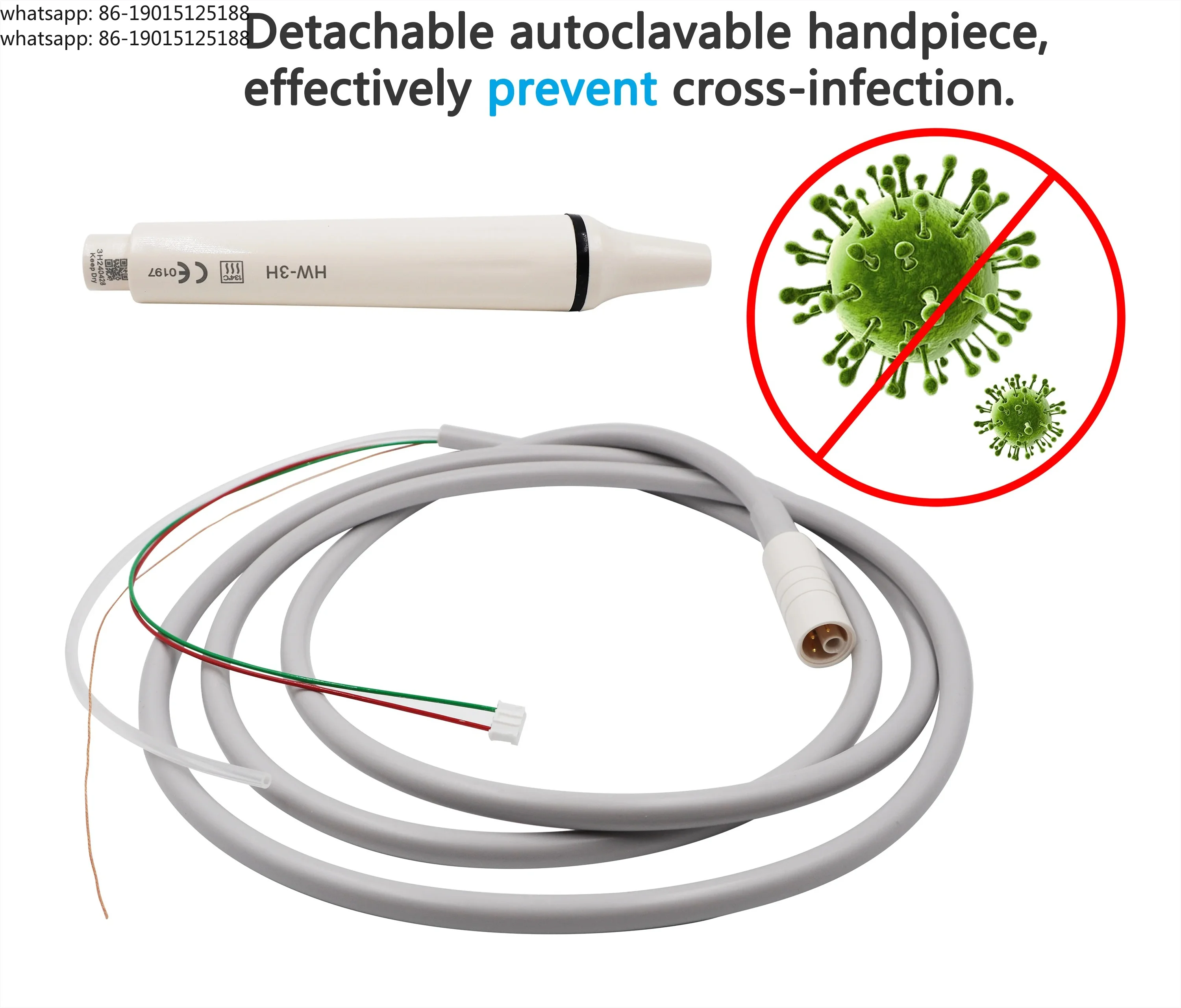 Dental Teeth Cleaning Handle Ultrasonic Scalers Detachable Handpiece Tips Dental Teeth Whitening Tools