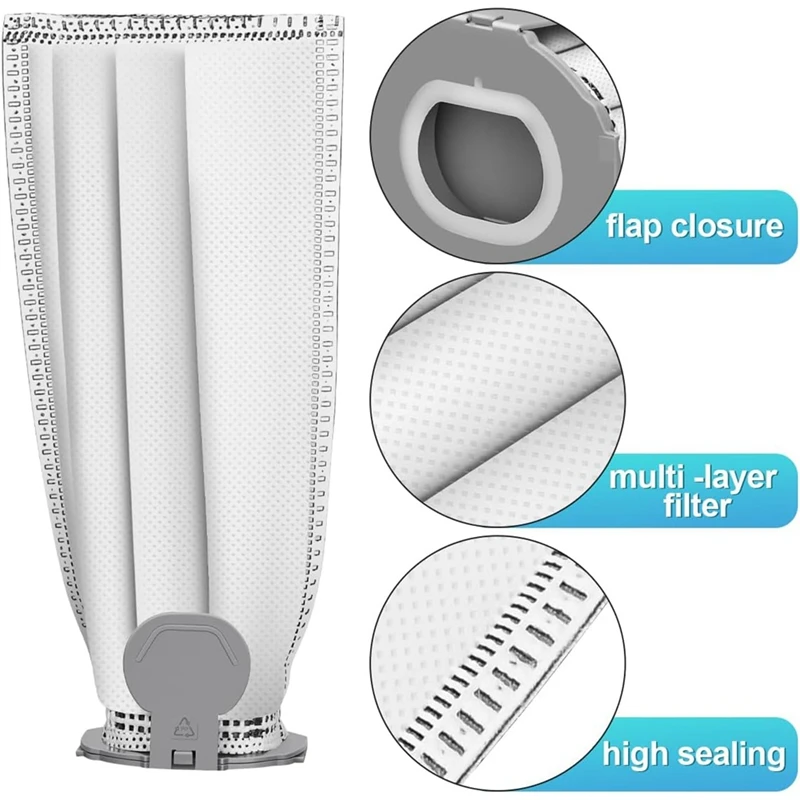 Bolsas de repuesto para aspiradora Vorwerk VK7, bolsa de polvo de 8 piezas y 2 filtros de piezas para aspiradora Vorwerk Kobold FP7